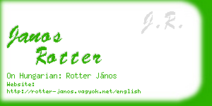 janos rotter business card